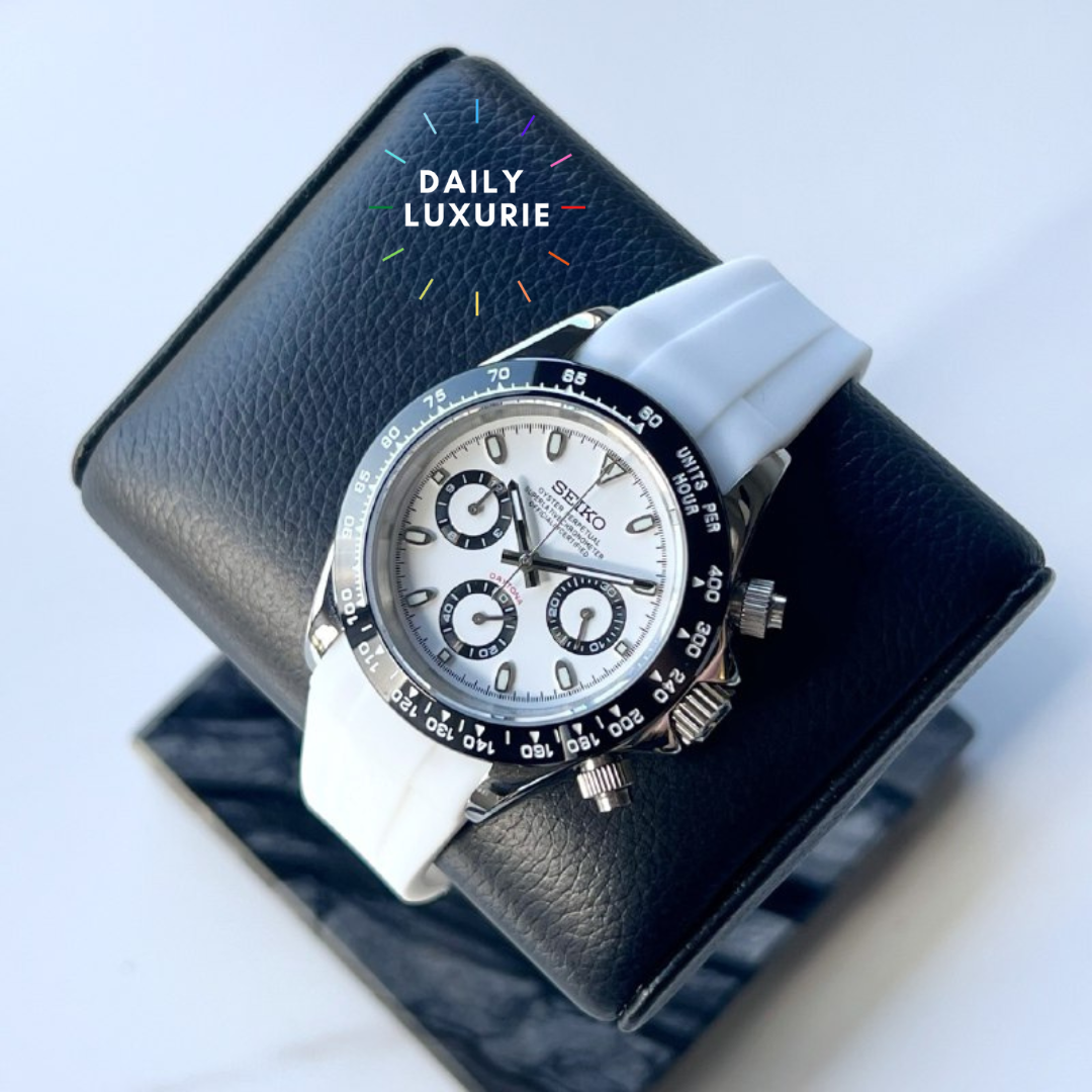 Seiko Daytona White Strap Custom Mod